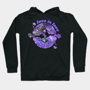 Love is Love Rainbows - Purple & Green Hoodie